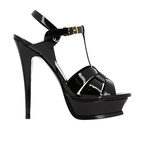 black ysl tribute sandals|ysl tribute stiletto sandals.